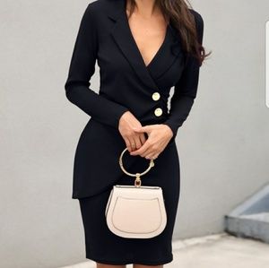 🛍💕Scrunch Button Blazer Bodycon dress